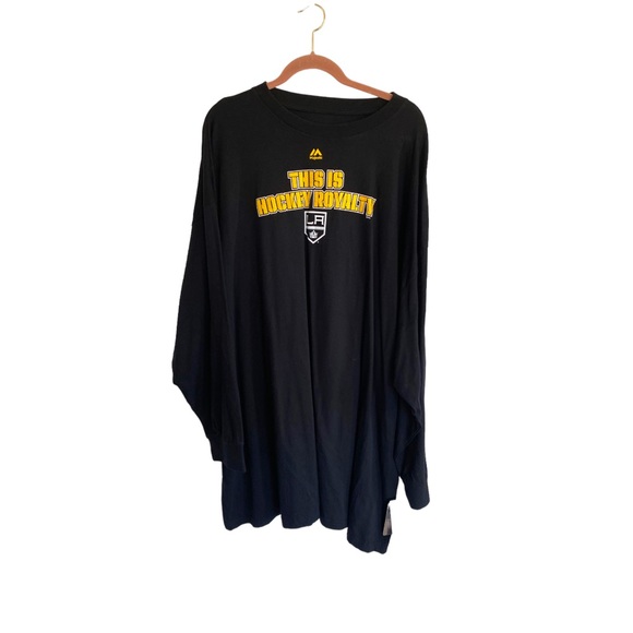 NHL LA Kings Black and Yellow Long Sleeve Tee Men’s Big and Tall 6x - Picture 3 of 8